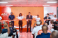 Some officials of JAC Motors (in suit) during the ceremony