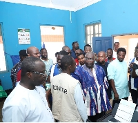 Dr Bawumia visited the Enchi District voters registration centre in the Western North Region