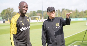 Otto Addo (left) has left Dortmund permanently