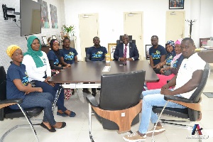 CEO of the NPA, Hassan Tampuli with members of the Zongo Youth Month team