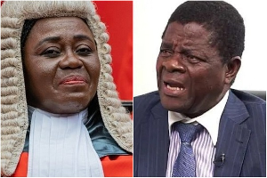 Chief Justice Gertrude Torkornoo (L) and Kwaku Ansa-Asare