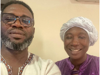 Philip Hayford, CEO of Phiphas Recordz (L) and Gospel musician Cecilia Marfo in a photograph