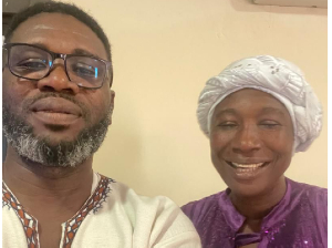 Philip Hayford, CEO of Phiphas Recordz (L) and Gospel musician Cecilia Marfo in a photograph