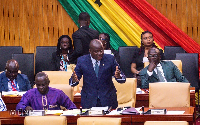 Minister for Lands and Natural Resources, Samuel Adu Jinapor, addressing parliament on June 26, 2024