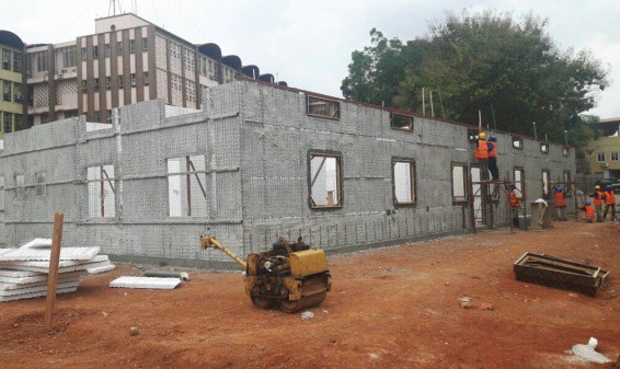 Work on the 1500 square meter Mother and Baby Unit at Komfo Anokye Teaching Hospital is fast progres