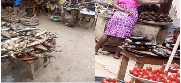 Smoked fishes sold at various markets