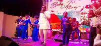 Captain Asamoah Gyan performing at his party