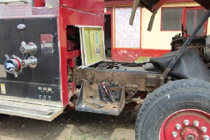 The broken-down fire tender in Koforidua, Eastern Region