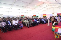 Nana Addo delivering his speech at the Aerospace and Aviation Industry show