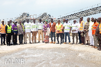 George Mireku Duker in a group photo with officials of the ministry and Electrochem