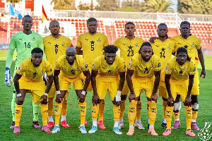 Black Stars players in a group photograph