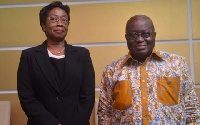 President Akufo-Addo (r) and newly appointed CJ, Sophia Akuffo (l)