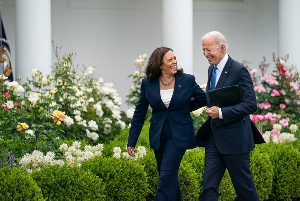 Joe Biden (right) with Kamala Harris