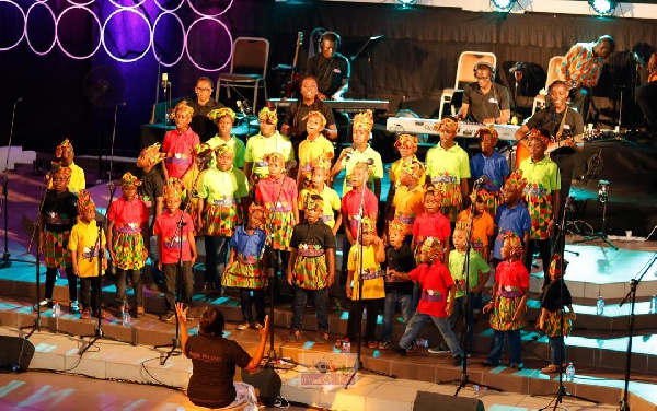 Some kids at the gospel musical concert