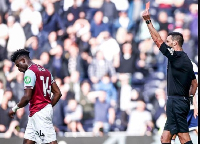 Kudus was sent off in West Ham's defeat to Tottenham