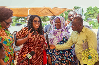 Minister for Gender, Children and Social Protection, Dr Agnes Naa Momo Lartey during the monitoring