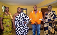 Awulae Agyevi Kwame II, Paramount Chief of Nsein (M) with Dr. Ben Asante (2nd Right)
