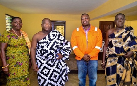 Awulae Agyevi Kwame II, Paramount Chief of Nsein (M) with Dr. Ben Asante (2nd Right)