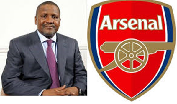 Nigerian business mogul, Aliko Dangote, is a staunch Arsenal  fan