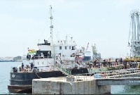 The tanker, Mt Mammy Mary, docked at the oil jetty at the Tema Port after it was arrested.