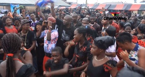 Many residents came to welcome NPP Parliamentary aspirant, Kojo Oppong Nkrumah at the funeral ground