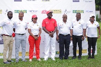 Asantehene, Otumfuo Osei Tutu II together with Vodafone Ghana officials
