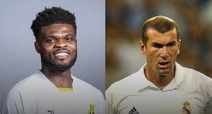Thomas Partey [L] and Zinedine Zidane