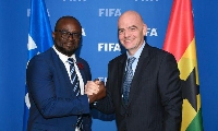 Kurt Okraku with FIFA President Gianni Infantino