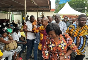 NPP national chairman, Stephen Ayensun Ntim at one of the registration centres