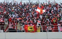 Some Kotoko  fans were seen throwing missiles onto the pitch