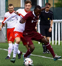 Michel Otou training with Hearts of Midlothian