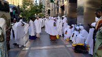 The pilgrims from Ghana on their arrival in Mecca to begin Hajj rites