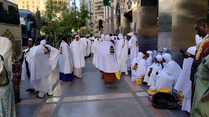 The pilgrims from Ghana on their arrival in Mecca to begin Hajj rites