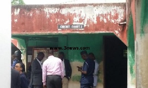There was heavy security presence at the court before hearing on Monday