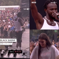 Black Sherif performing during one of UK's biggest concerts