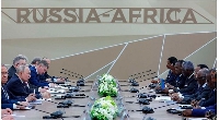 Russian President Vladimir Putin and his delegates meets with African presidents