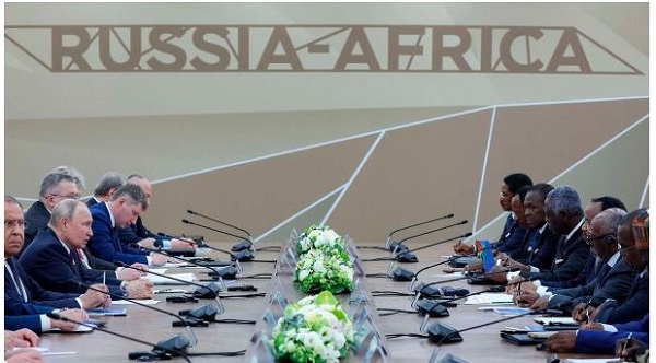 Russian President Vladimir Putin and his delegates meets with African presidents