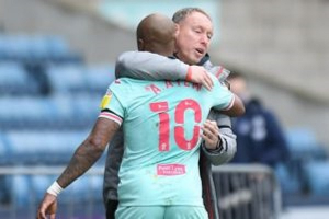 Steve Cooper and Andre Ayew during their time at Sweansea