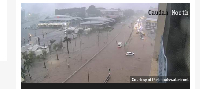 Devastation to the capital city is shown here on CCTV footage