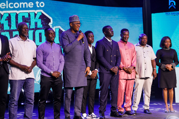 Former Black Stars captain, Asamoah Gyan (3rd from right)