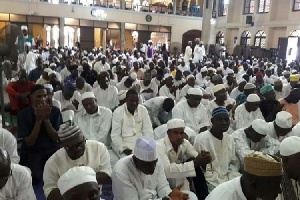 Some Muslims at Jummah prayers