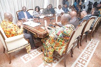 Akufo-Addo (left) speaking at the meeting with members of the Council of State at the Jubilee House