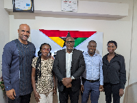 The GhanaWeb team with Boris Kojoe at the former's office in Accra