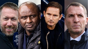 Left to right: Graham Potter, Patrick Viera, Frank Lampard plus Brendan Rodgers