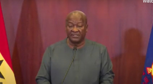 President John Dramani Mahama speaking during the swearing-in of his ministers