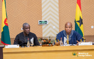 Grenada Minister of Foreign Affairs with Samuel Okudzeto Ablakwa