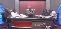 Panelists for today's edition of Newsfile with host, Sampson Anyenini (middle)