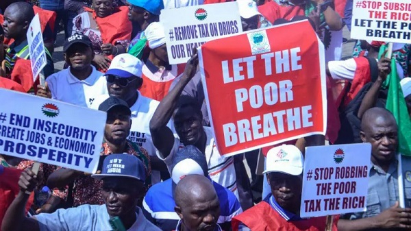 Nigeria saw cost-of-living protests in February organised by trades unions