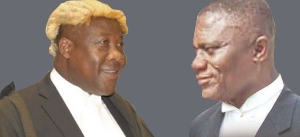 Benson Nutsukpui, is the lawyer for Alhaji Agongo with Justice Aboagye Tandoh (R)