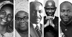 From L to R: Efua Sutherland, Ama Ata Aidoo, Joe De Graft, Uncle Ebo Whyte and Latif Abubakar